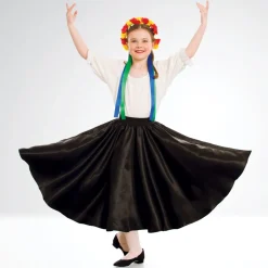 Black Satin Skirt - Child One Size