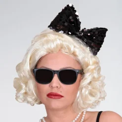 Black Sequin Bow Headband