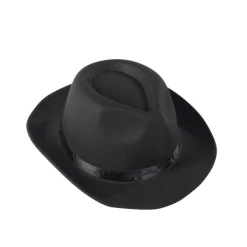 Black Wool Felt Gangster Hat