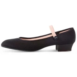Bloch Accent Low Heel Canvas Character Shoe Black