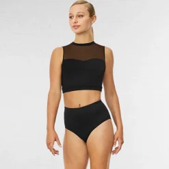 Bloch Emiko High Neck Open Back Crop Top
