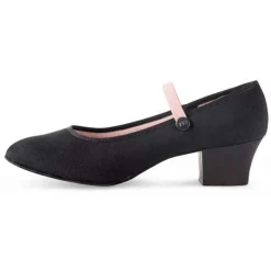Bloch Tempo Cuban Heel Canvas Character Shoe Black