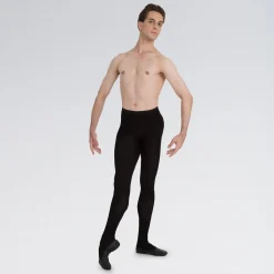 Capezio Men’s Knit Footed Tights With Back Seams