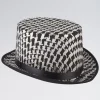 Checkered Silver/Black Top Hat