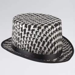 Checkered Silver/Black Top Hat