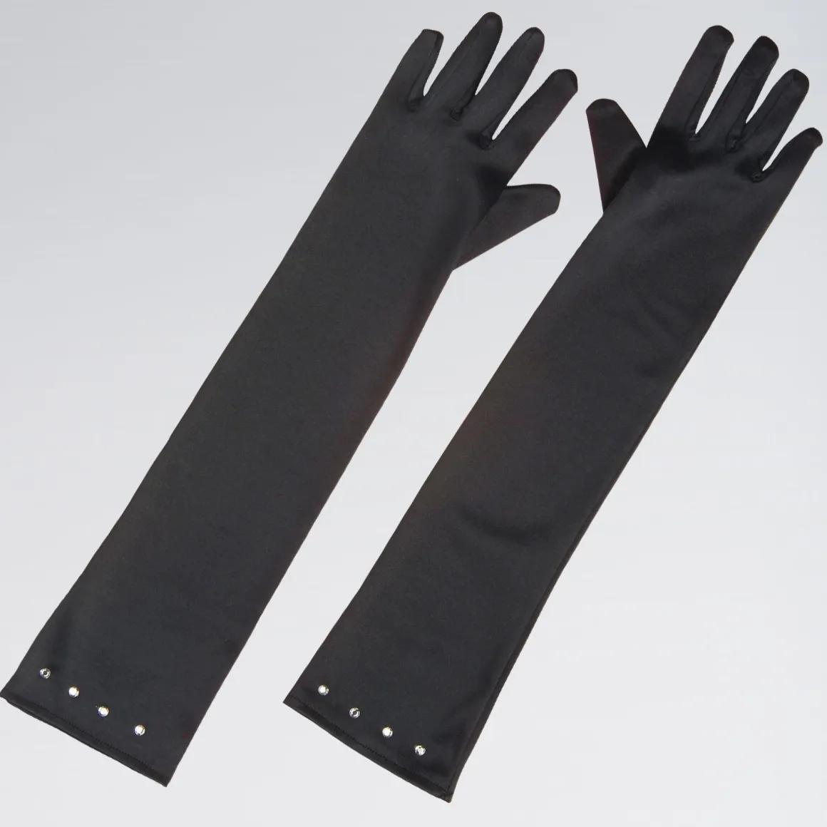 Child Size Satin Gloves with Gem Trim