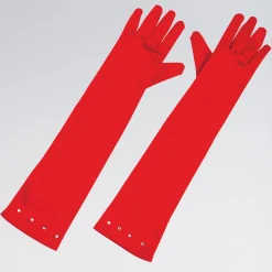 Child Size Satin Gloves with Gem Trim