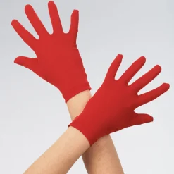 Childs Short Satin Gloves Red