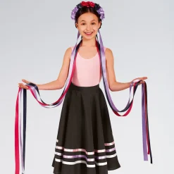Floral Long Ribbon Headdress Dark