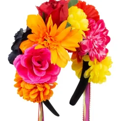Flower Headband with Multi-Coloured Ribbons