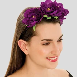 Purple Triple Flower on Elastic
