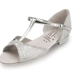 Roch Valley Stacey Ballroom Hologram Shoe with T-Bar Straps Low Heel