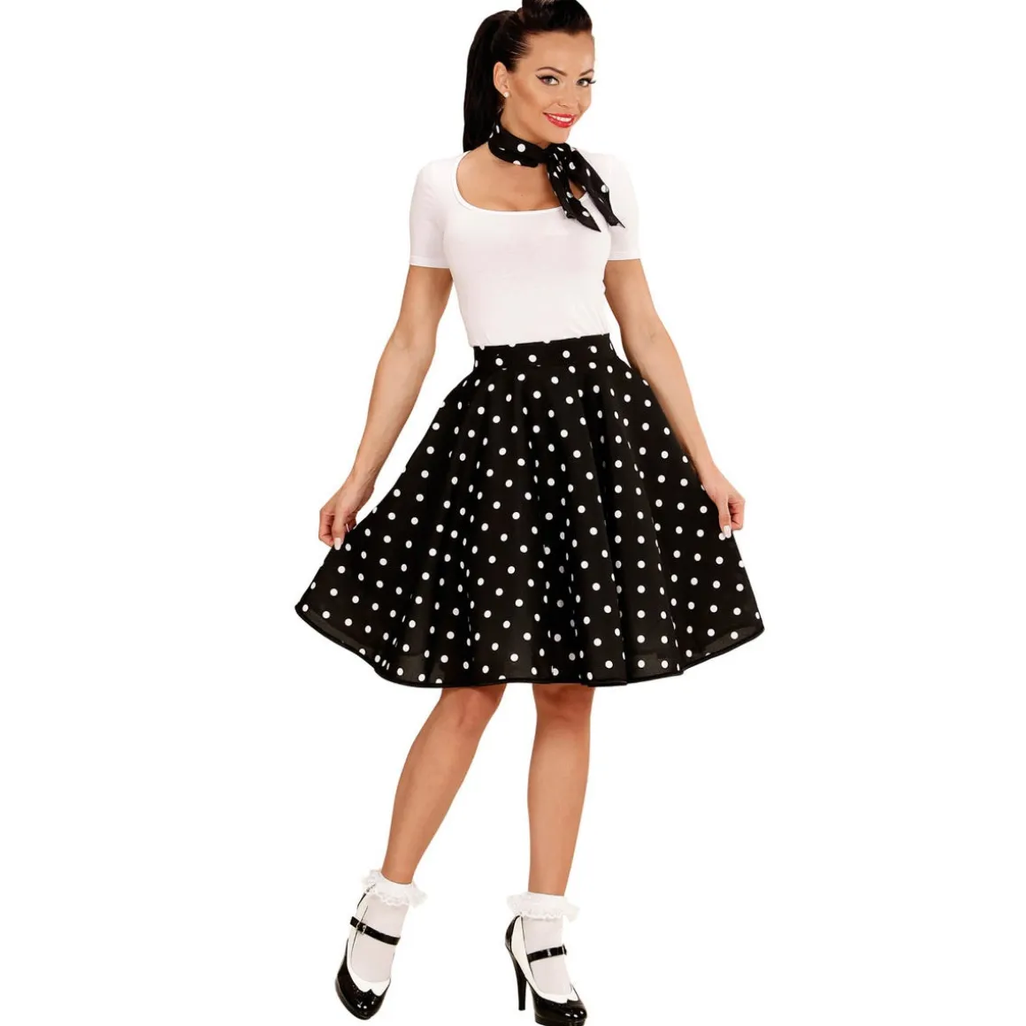 50s Adult Polka Dot Skirt and Neck Scarf
