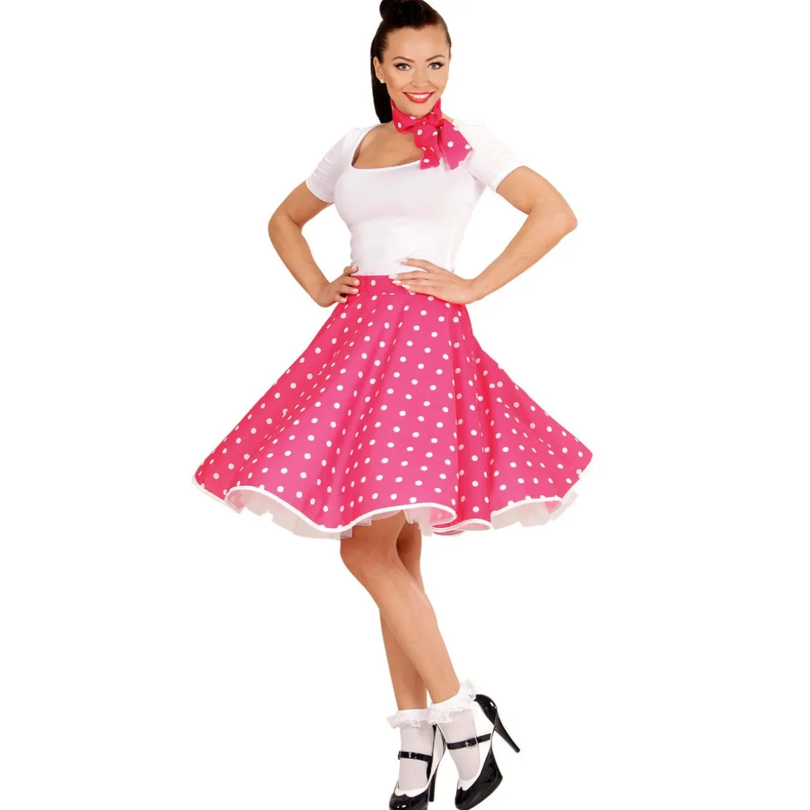 50s Adult Polka Dot Skirt and Neck Scarf