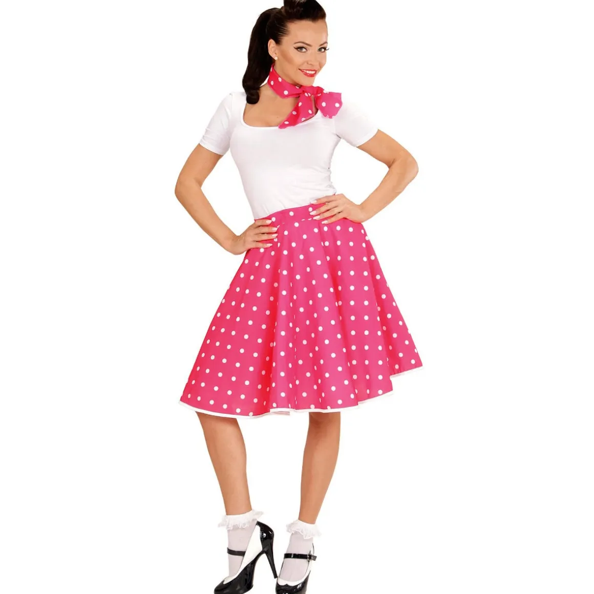 50s Adult Polka Dot Skirt and Neck Scarf