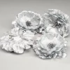 Silver Corsage Flower on Clip