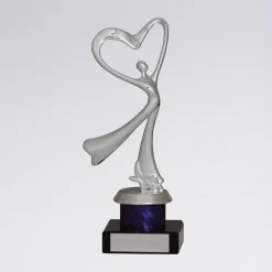 Silver Heart Abstract Dance Trophy