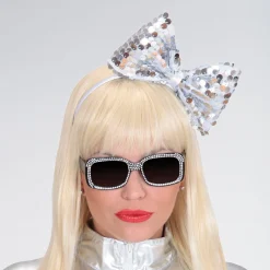 Silver Sequin Bow Headband
