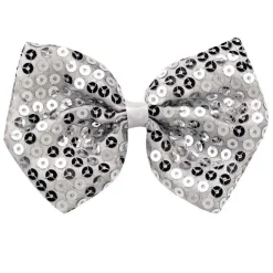Silver Sequin Bow Tie