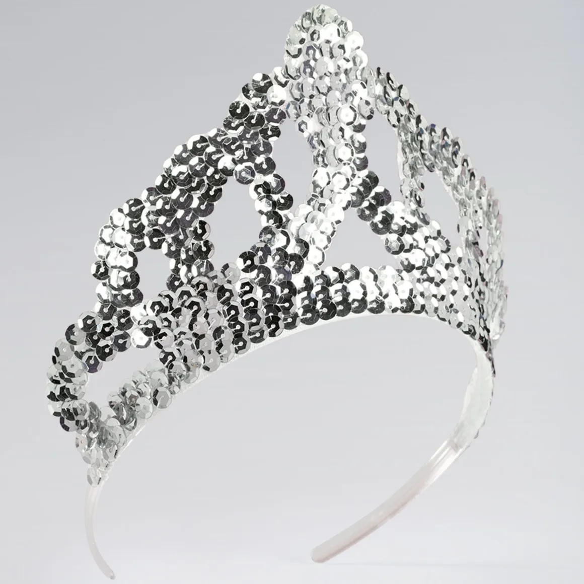 Silver Sequinned Tiara Large