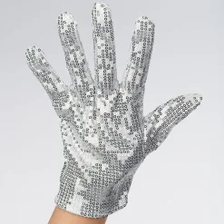 Single Silver Sequinned Glove (Double Sided)