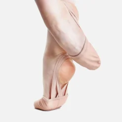 So Danca Leather Half Sole Shoe with Double Elastics