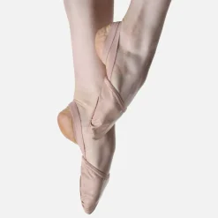 So Danca Leather Half Sole Shoe with Double Elastics