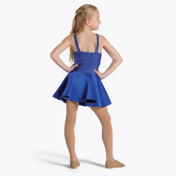 1st Position Blue Sequin Lace High-necked Skirted Unitard