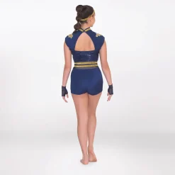 1st Position Cap Sleeved Sequin Unitard with Cutaway Panels