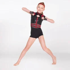 1st Position Cap Sleeved Sequin Unitard with Cutaway Panels