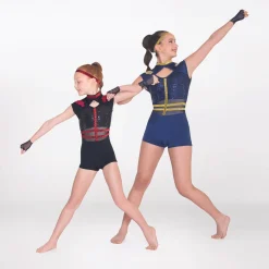 1st Position Cap Sleeved Sequin Unitard with Cutaway Panels