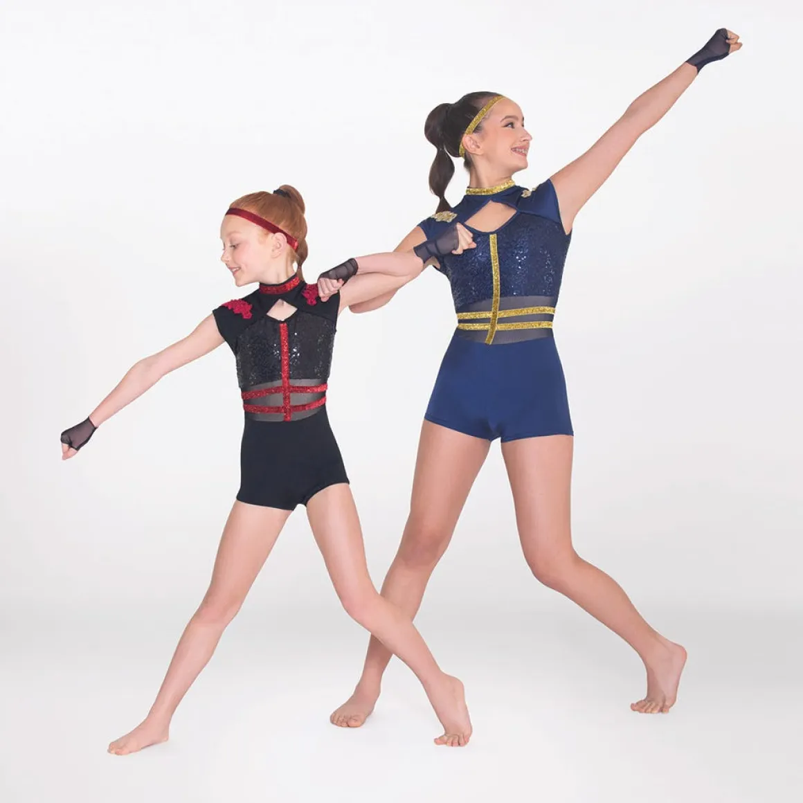 1st Position Cap Sleeved Sequin Unitard with Cutaway Panels