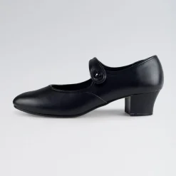 1st Position Cuban Heel PU Character Shoes with Button