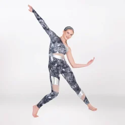 1st Position Cutaway Contrasting Panelled One Shoulder Catsuit