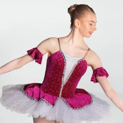1st Position Embossed Velour Tutu with Glitter Net Top Skirt
