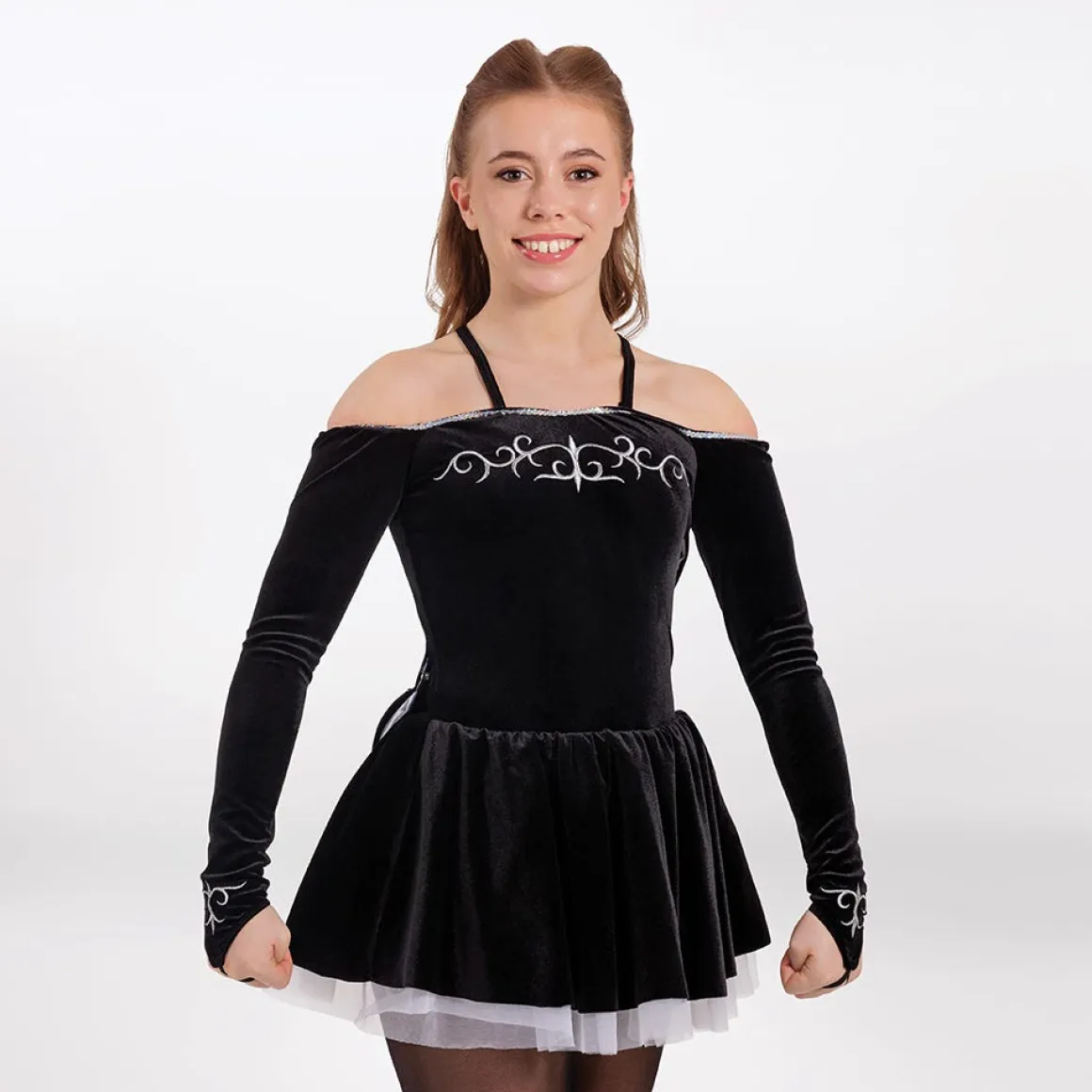 1st Position Embroidered Irish Dress Black