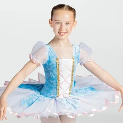1st Position Floral Bodice Tutu with Ribbon Corset