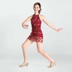 1st Position Fringed Sequin Halterneck Dress