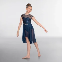 1st Position Geometric Mesh Dress Lyrical
