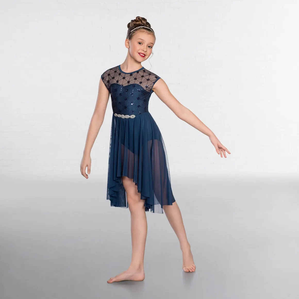 1st Position Geometric Mesh Dress Lyrical