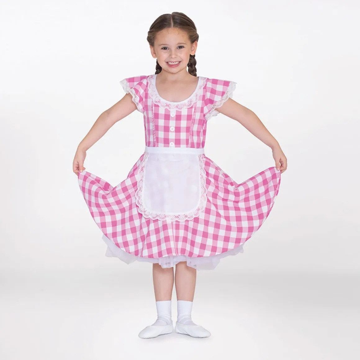 1st Position Gingham Tea Dress with Apron