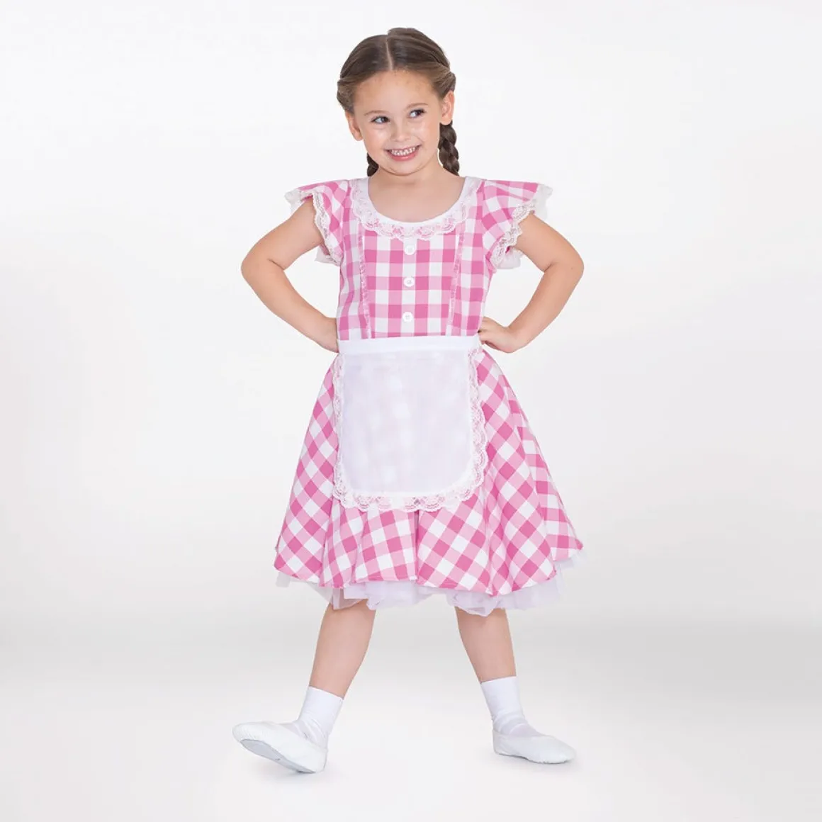 1st Position Gingham Tea Dress with Apron