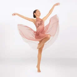 1st Position Halterneck Appliqued Lyrical Dress Mauve