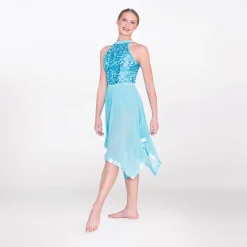 1st Position Halterneck Sequin Lyrical Dress with Handkerchief Skirt