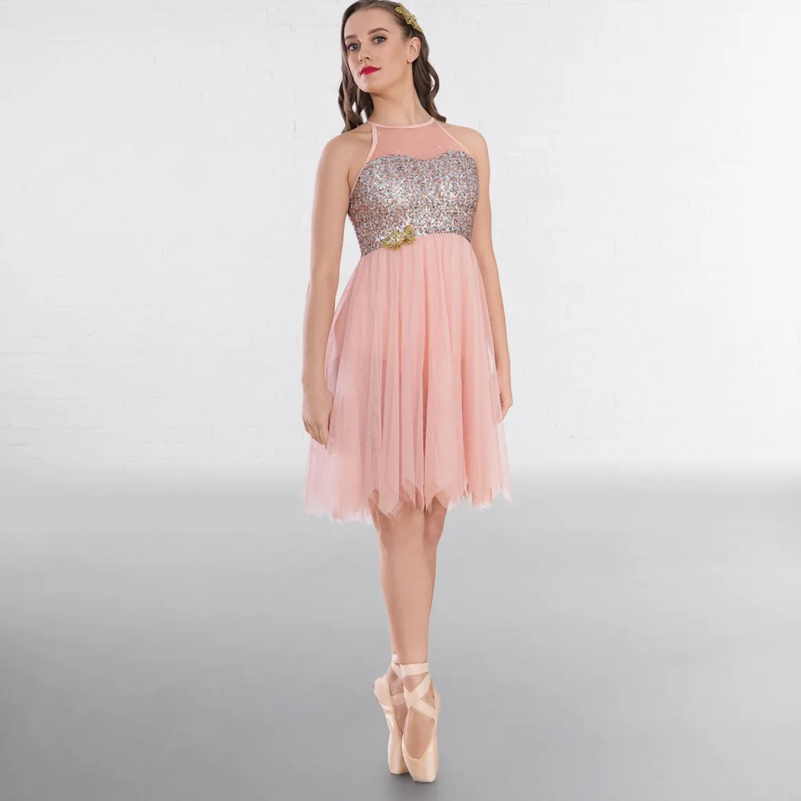 1st Position High Neck Multi Sequin Lyrical Dress
