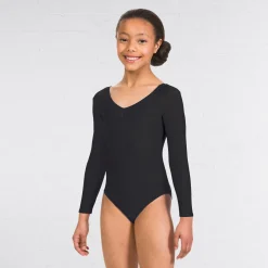 1st Position Karen Ruched Front Long Sleeved Leotard