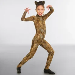 1st Position Keyhole Back Animal Print Catsuit