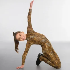 1st Position Keyhole Back Animal Print Catsuit