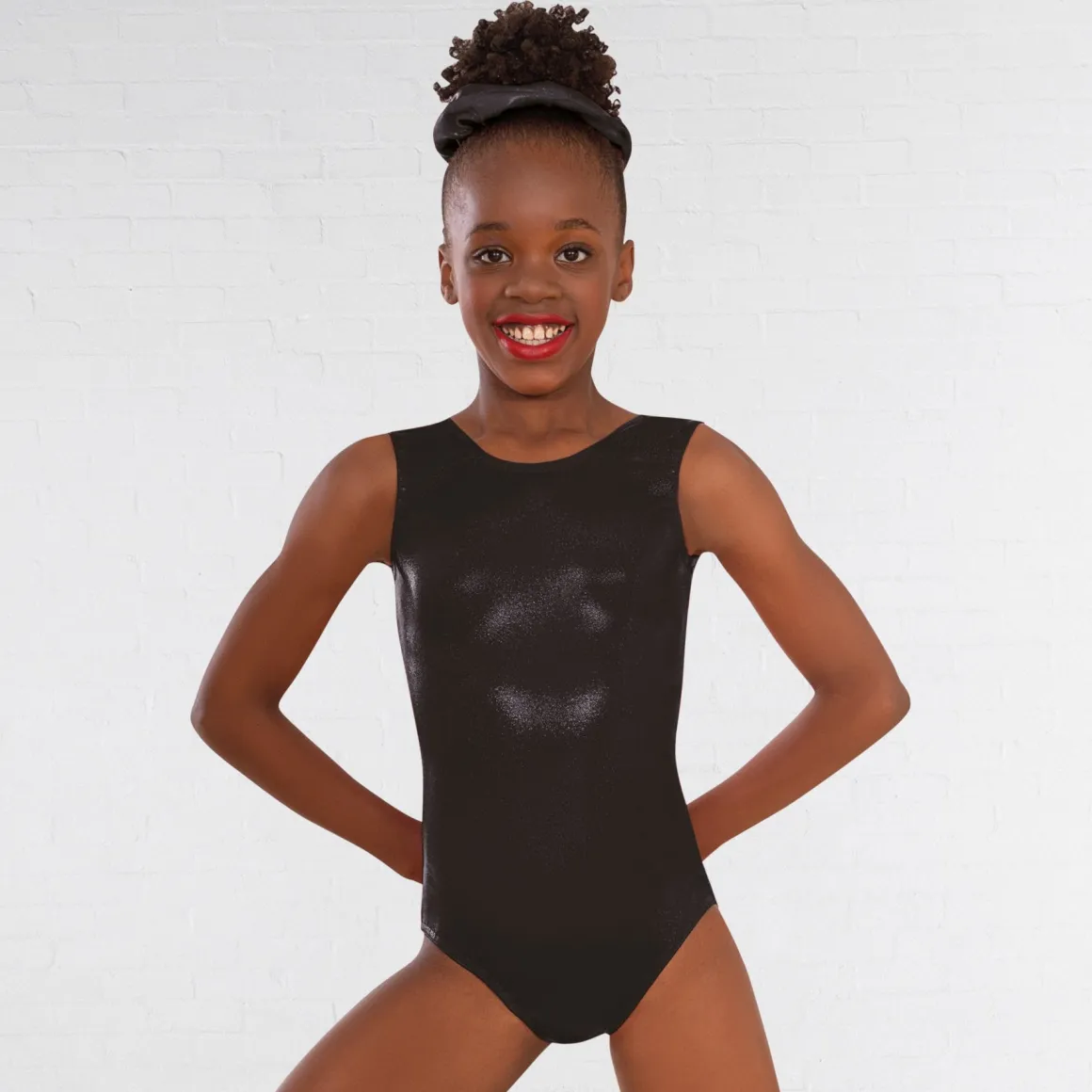 1st Position Kourtney Hologram Shine Sleeveless Leotard