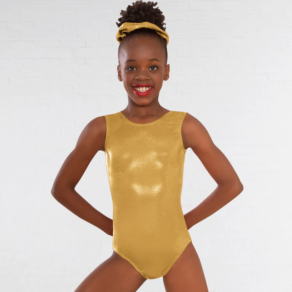 1st Position Kourtney Hologram Shine Sleeveless Leotard